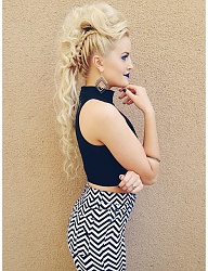Fryzury Długie Wieczorowe Kręcone Upięcie Blond - 2476637