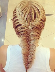 Fryzury Średnie Na co dzień Proste Warkocze Blond - 3138789