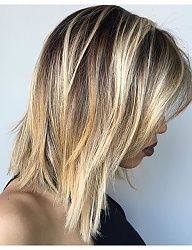 Fryzury Średnie Na co dzień Proste Rozpuszczone Blond - 3117196