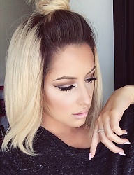 Fryzury Średnie Na co dzień Proste Upięcie Blond - 2734402