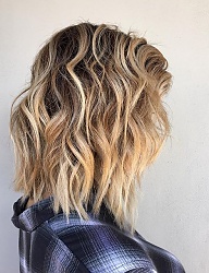 Fryzury Średnie Na co dzień Kręcone Rozpuszczone Blond - 3117883