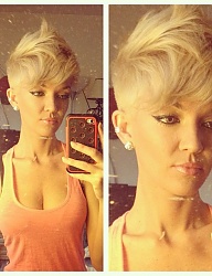 Fryzury Krótkie Na co dzień Proste Irokez damski Blond - 2318021