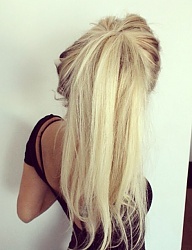 Fryzury Długie Na co dzień Proste Upięcie Blond - 2059625