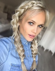 Fryzury Długie Na co dzień Kręcone Warkocze Blond - 3112854