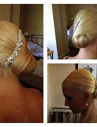 Fryzury Długie Ślubne Proste Upięcie Blond - 2801793