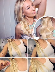 Fryzury Długie Na co dzień Kręcone Warkocze Blond - 2794618