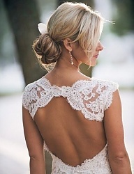 Fryzury Długie Ślubne Proste Kok Blond - 2887149