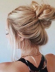 Fryzury Długie Na co dzień Proste Upięcie Blond - 3144494