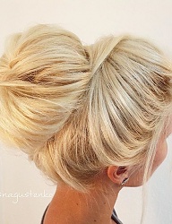 Fryzury Długie Na co dzień Proste Kok Blond - 3106636