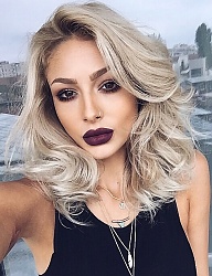 Fryzury Średnie Na co dzień Kręcone Rozpuszczone Blond - 3057344