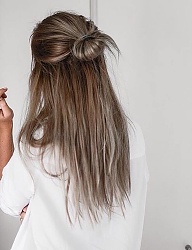 Fryzury Średnie Na co dzień Proste Upięcie Blond - 3219649