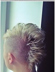 Fryzury Krótkie Na co dzień Proste Irokez damski Blond - 2967321