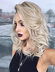 Fryzury Średnie Na co dzień Kręcone Rozpuszczone Blond - 3057108