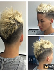 Fryzury Krótkie Na co dzień Proste Irokez damski Blond - 2936900