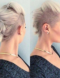 Fryzury Krótkie Na co dzień Proste Irokez damski Blond - 3210774