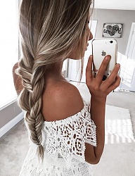 Fryzury Długie Na co dzień Proste Warkocze Blond - 3090493