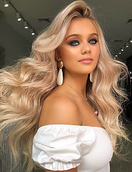Fryzury Długie Wieczorowe Kręcone Rozpuszczone Blond - 3274799