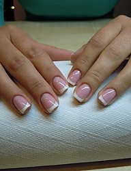 Paznokcie Akryl French Kwadratowe - 1304273