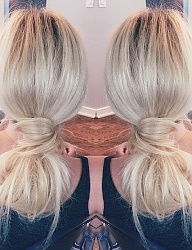 Fryzury Długie Na co dzień Proste Upięcie Blond - 3069758