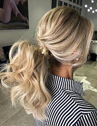 Fryzury Długie Na co dzień Kręcone Upięcie Blond - 3274007