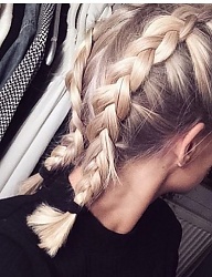 Fryzury Średnie Na co dzień Proste Warkocze Blond - 3097107