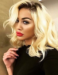 Fryzury Średnie Na co dzień Kręcone Rozpuszczone Blond - 3077161