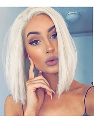 Fryzury Średnie Na co dzień Proste Rozpuszczone Blond - 3107849