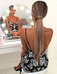 Fryzury Długie Na co dzień Proste Upięcie Blond - 3252813