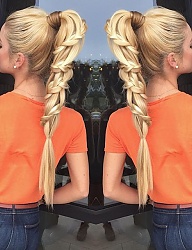 Fryzury Długie Na co dzień Proste Warkocze Blond - 3060811
