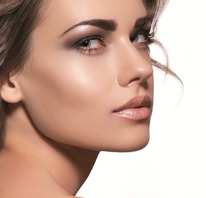 Face of beautiful caucasian blonde woman