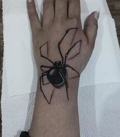 pająk na dłoni