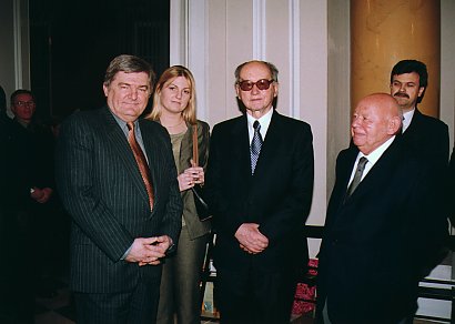 Marek Barański, Wojciech Jaruzelski, Jerzy Urban w 2002 roku.