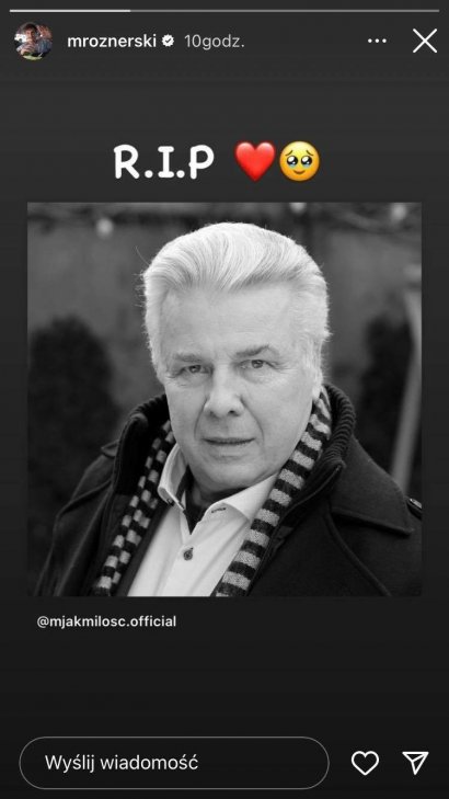 Aktora pożegnał też na Instagramie Mikołaj Roznerski